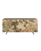 Buffet avec structure en MDF laqué beige/marron/taupe - 88x180x50 cm