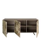 Buffet avec structure en MDF laqué beige/marron/taupe - 88x180x50 cm