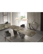 Buffet avec structure en MDF laqué beige/marron/taupe - 88x180x50 cm