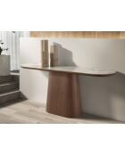 Console in wit/notenhout - 180x45x45 cm