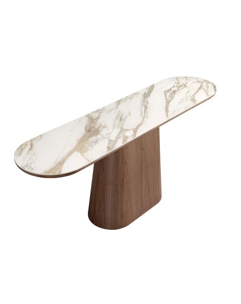 Console in wit/notenhout - 180x45x45 cm