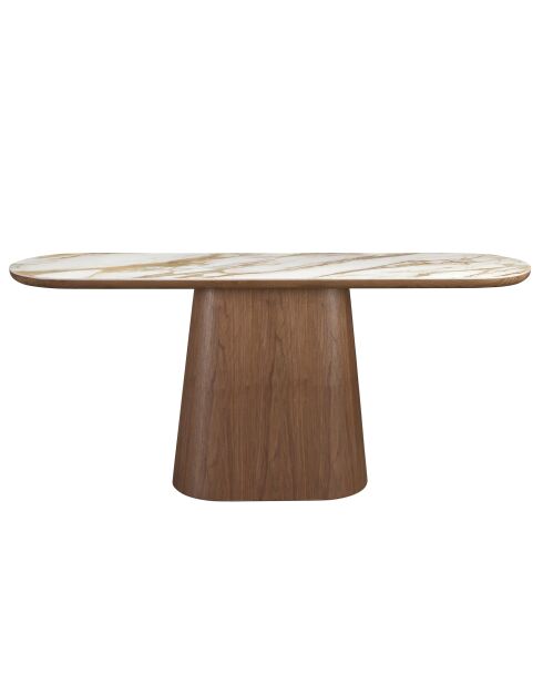 Console in wit/notenhout - 180x45x45 cm