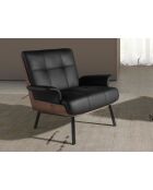 Fauteuil aux accoudoirs au design moderne noyer/noir/acier - 18x90x87 cm