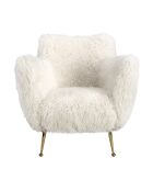 Fauteuil en Fausse Fourrure Blanc - 93x82x82 cm