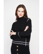 Pull col roulé montant noir