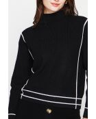 Pull col roulé montant noir