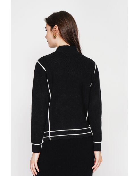 Pull col roulé montant noir