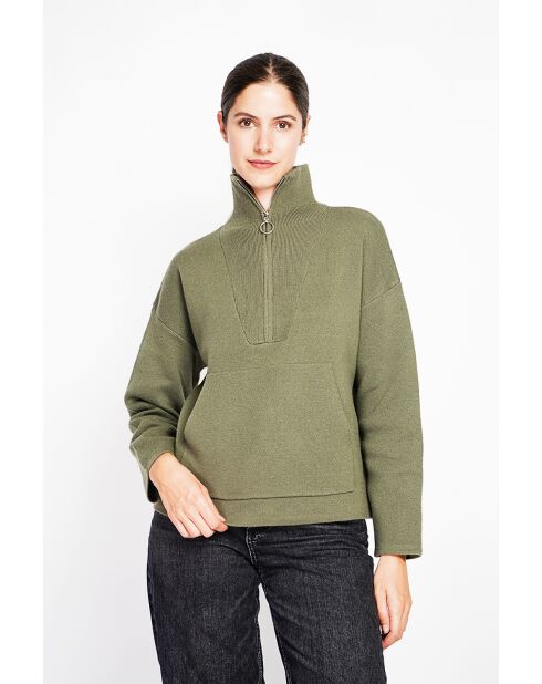 Pull à col montant kaki