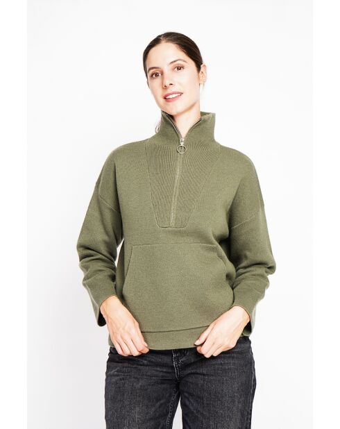 Pull à col montant kaki