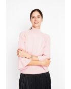 Pull col montant torsadé poudre