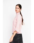 Pull col montant torsadé poudre