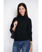 Pull col boule noir