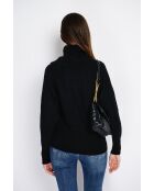 Pull col boule noir