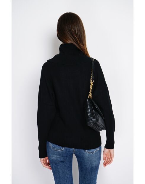 Pull col boule noir