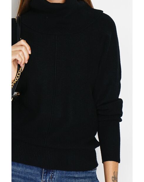 Pull col boule noir