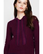 Pull en Cachemire mélangé col V à noeud bordeaux