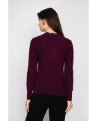 Pull en Cachemire mélangé col V à noeud bordeaux
