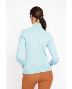 Pull col roulé classique turquoise