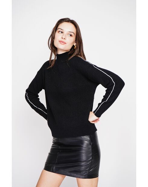 Pull col montant noir