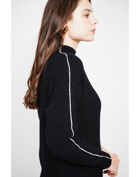 Pull col montant noir