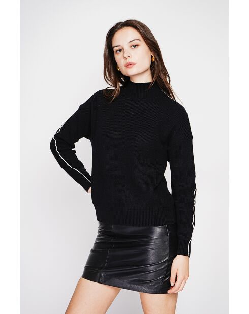 Pull col montant noir