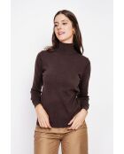 Pull col roulé classique café