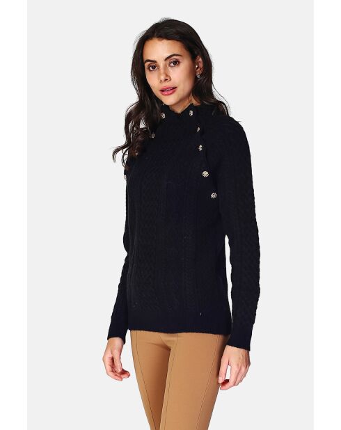 Pull Encolure montante noir