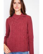 Pull col roulé croisé bordeaux