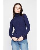 Pull col roulé classique bleu nuit
