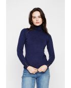 Pull col roulé classique bleu nuit