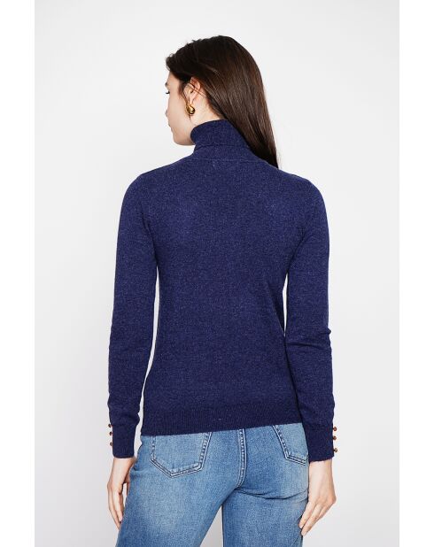 Pull col roulé classique bleu nuit