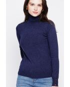 Pull col roulé classique bleu nuit