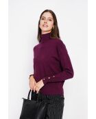 Pull col roulé bordeaux
