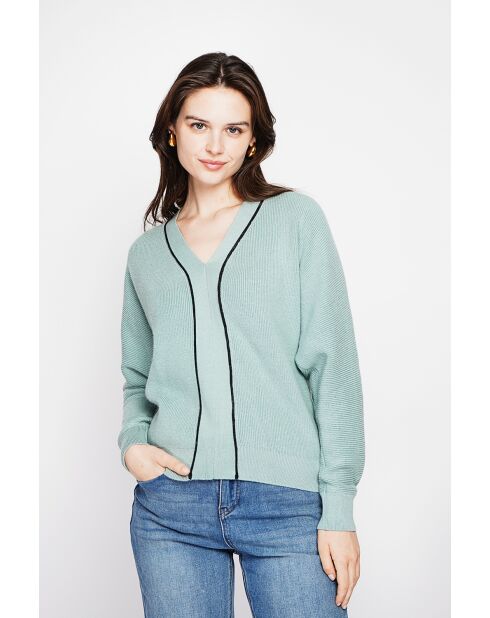 Pull col V jade