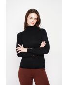 Pull col roulé classique noir