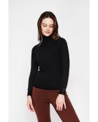 Pull col roulé classique noir