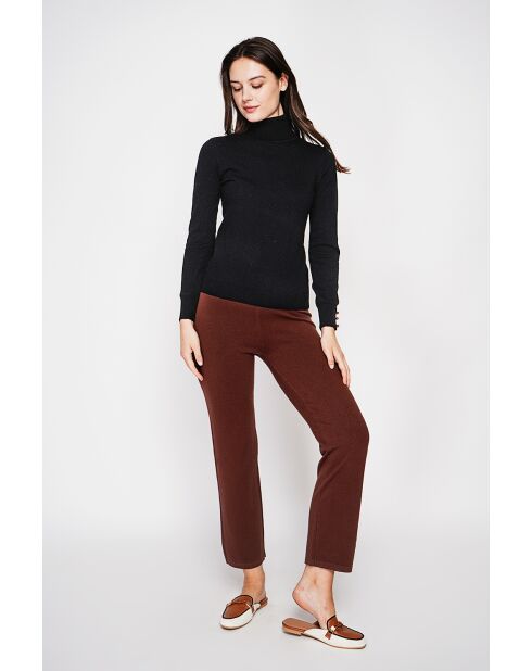 Pull col roulé classique noir