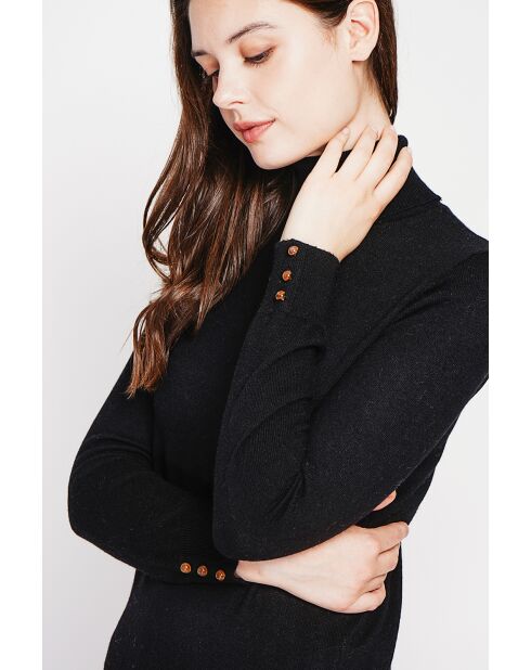 Pull col roulé classique noir