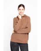 Pull à capuche marron