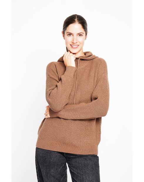 Pull à capuche marron