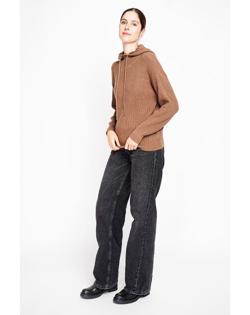 Pull à capuche marron