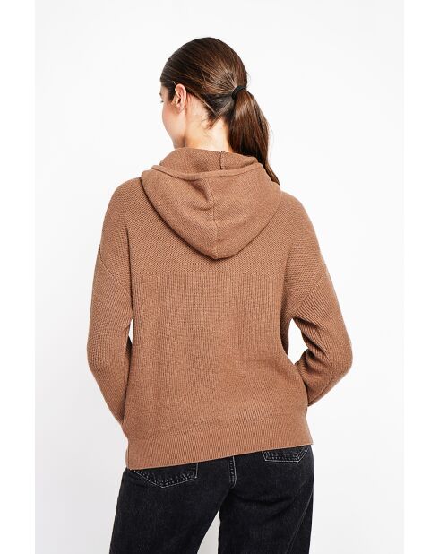 Pull à capuche marron