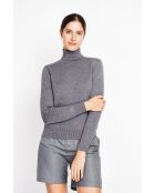 Pull col roulé fourré loup