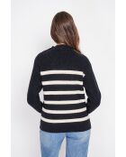 Pull col montant ajouré noir