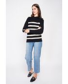 Pull col montant ajouré noir