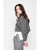 Poncho court col roulé loup