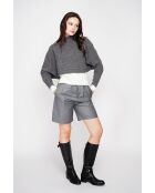 Poncho court col roulé loup