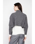 Poncho court col roulé loup