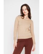 Pull col rond classique nougat