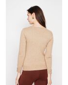 Pull col rond classique nougat